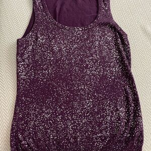 Calvin Klein Purple Sequin Sleeveless Tank Top